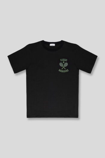 T-Shirt Nera con Stampa Racchetta